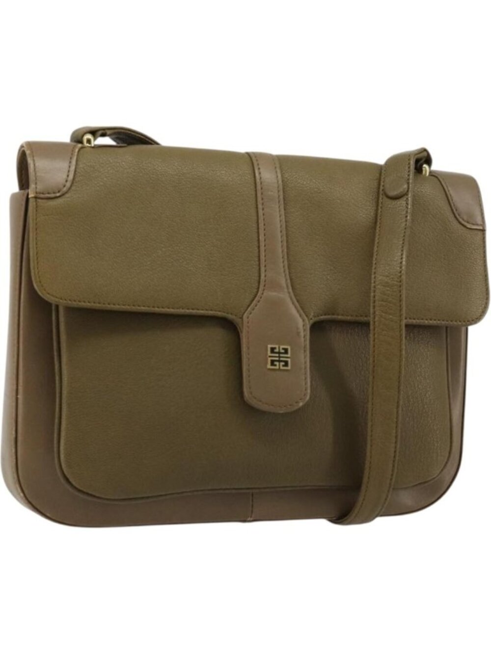GIVENCHY Shoulder Bag Leather Green Gold